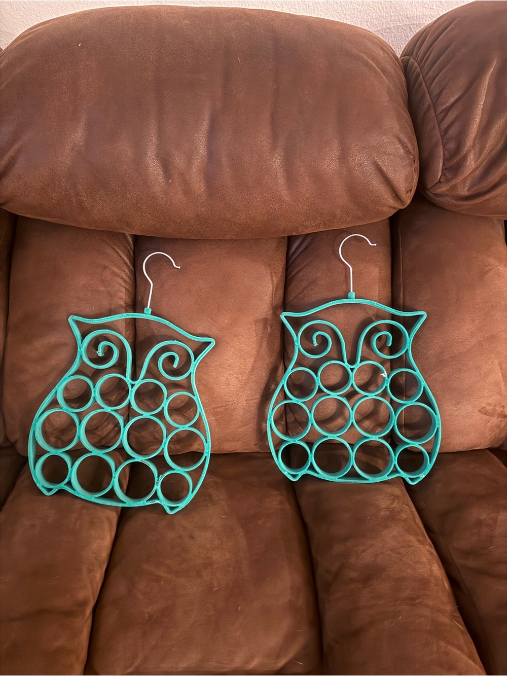 Teal Owl-Shaped Wall Hook Organizers